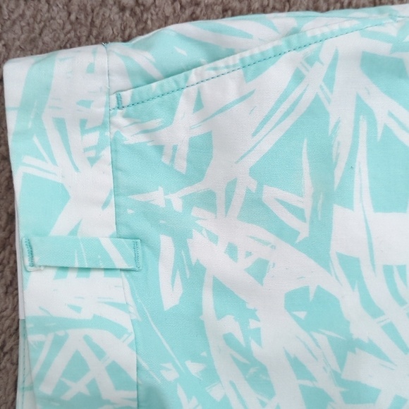 NEW Ann Taylor Loft 4” 100% Cotton Mint Green White Palm Tropical Shorts 0 - Picture 3 of 13